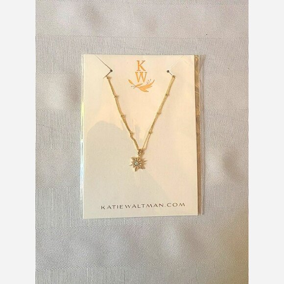 Opalite Starburst Necklace – Gold Filled Chain with CZ Detail - Picture 5 of 6